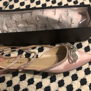 Ankle wrapped ballet flats